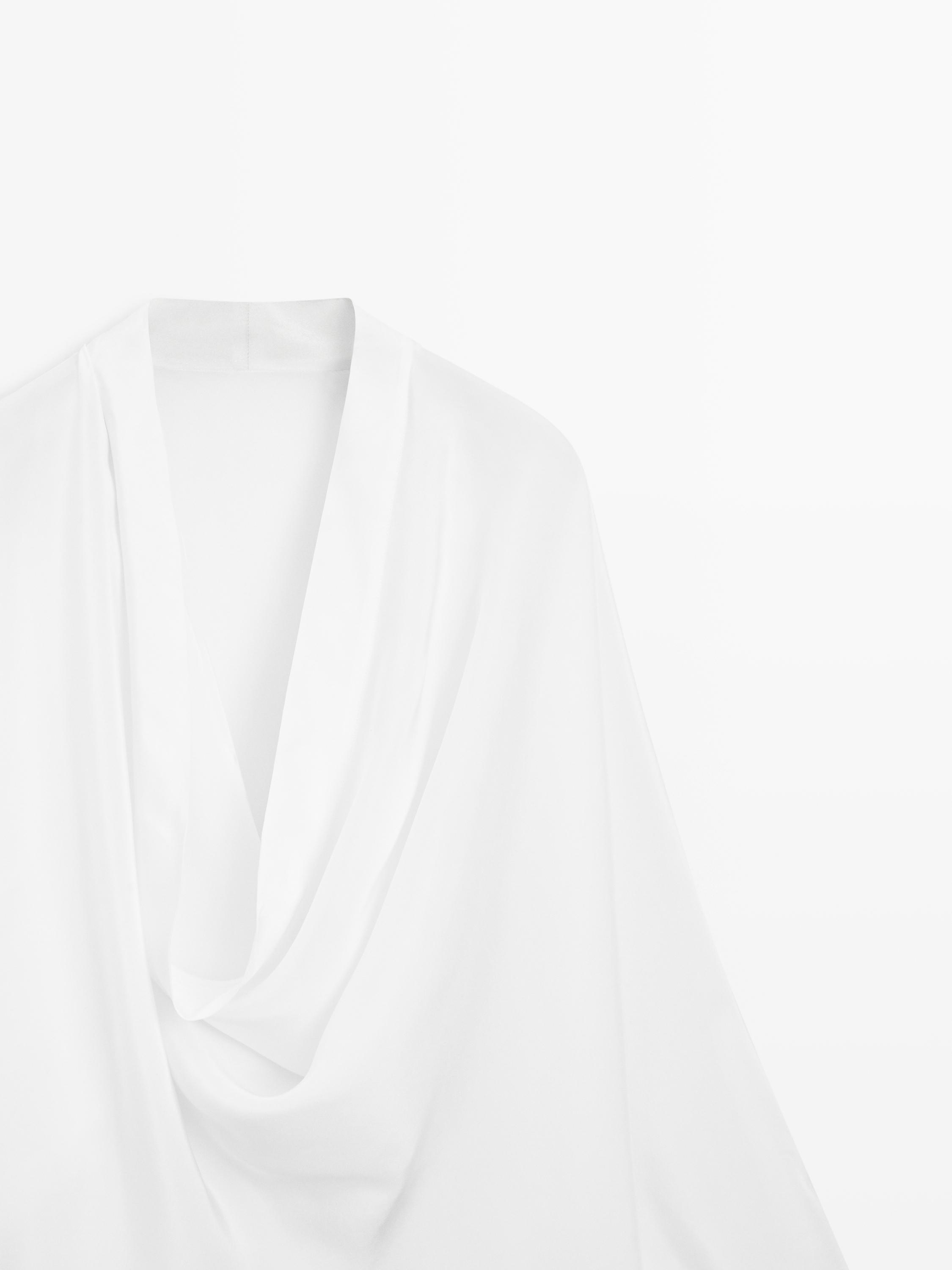 Flowing shirt with cowl neckline detail